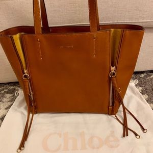 Chloé Milo Calfskin Leather and Suede Tote